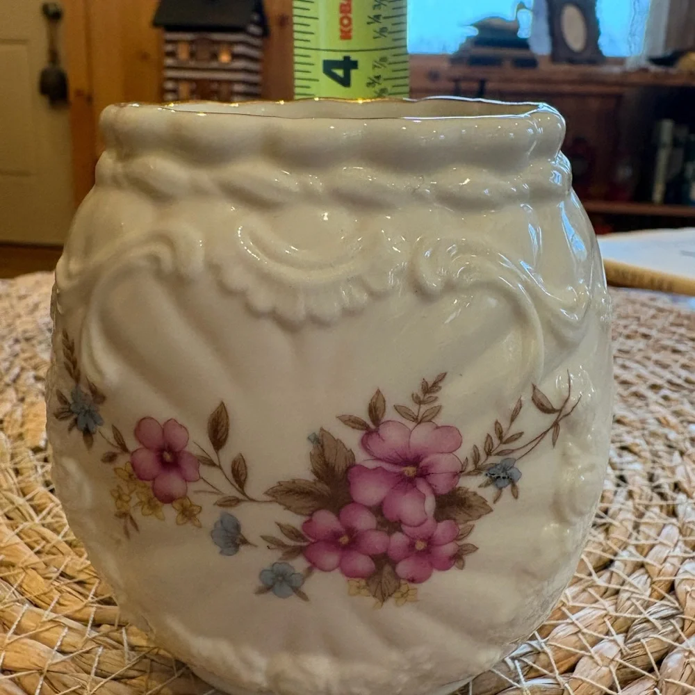 Floral Embossed Ceramic Vase